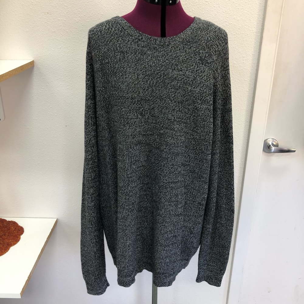 Nordstrom Mens Shop Long Sleeve Black White Sweater XXL